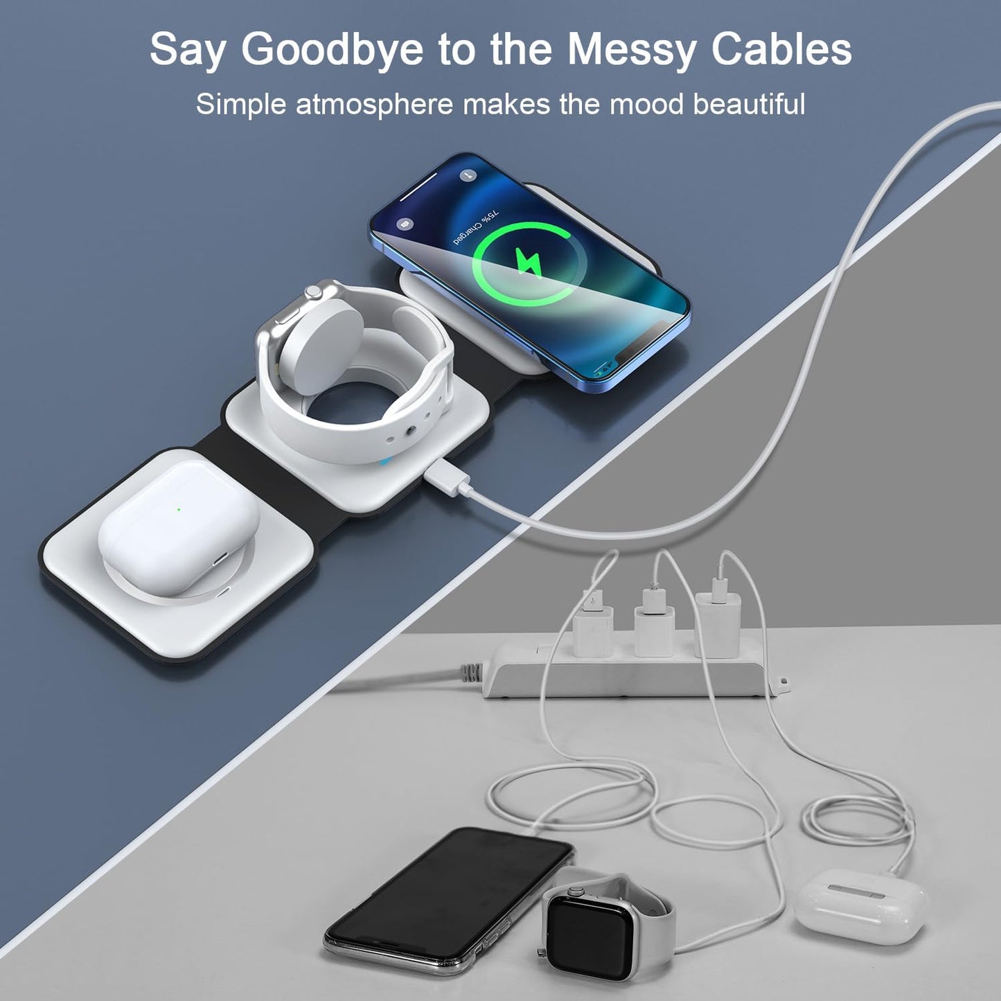 3in1 Magnetic Wireless Charger Phones / SmartWatches and EarBuds in One