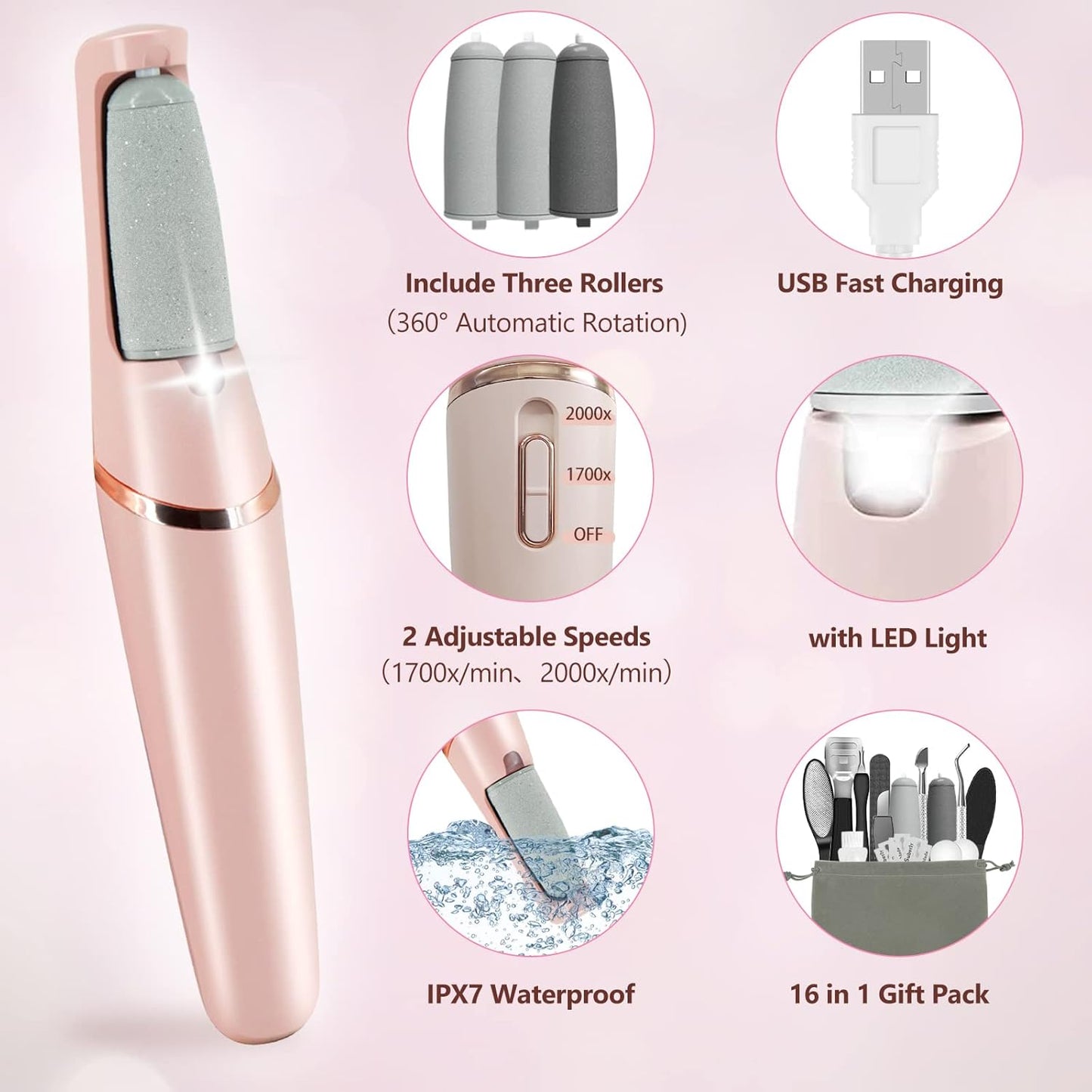 Electric Foot File Vacuum Callus Remover