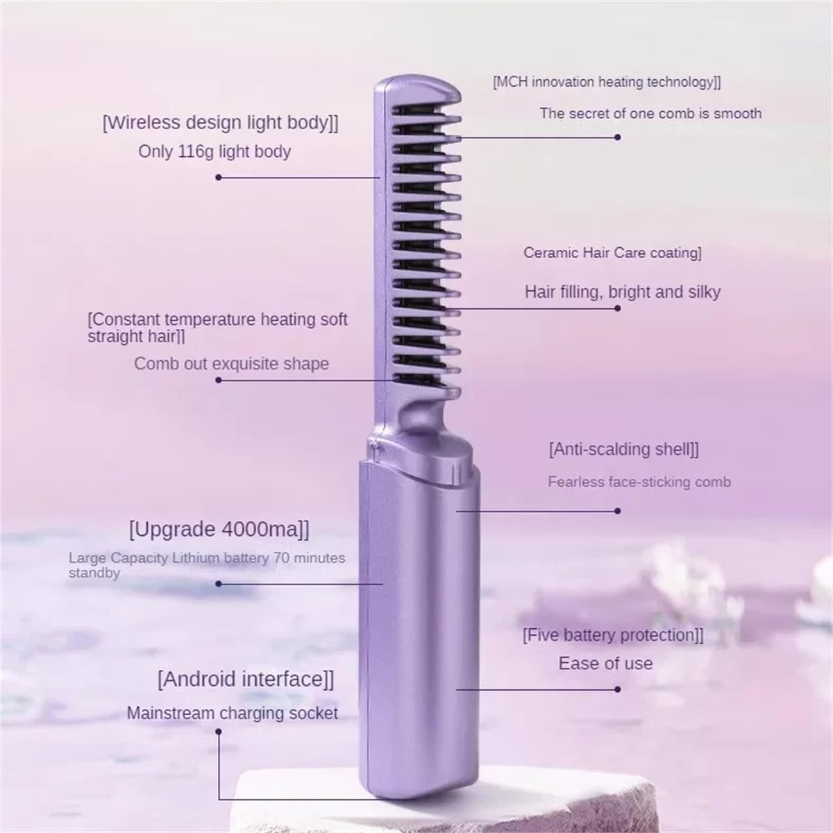 RECHARGEABLE WIRLESS HAIR COMB