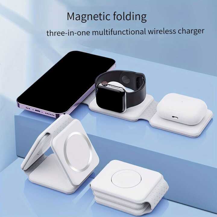3in1 Magnetic Wireless Charger Phones / SmartWatches and EarBuds in One