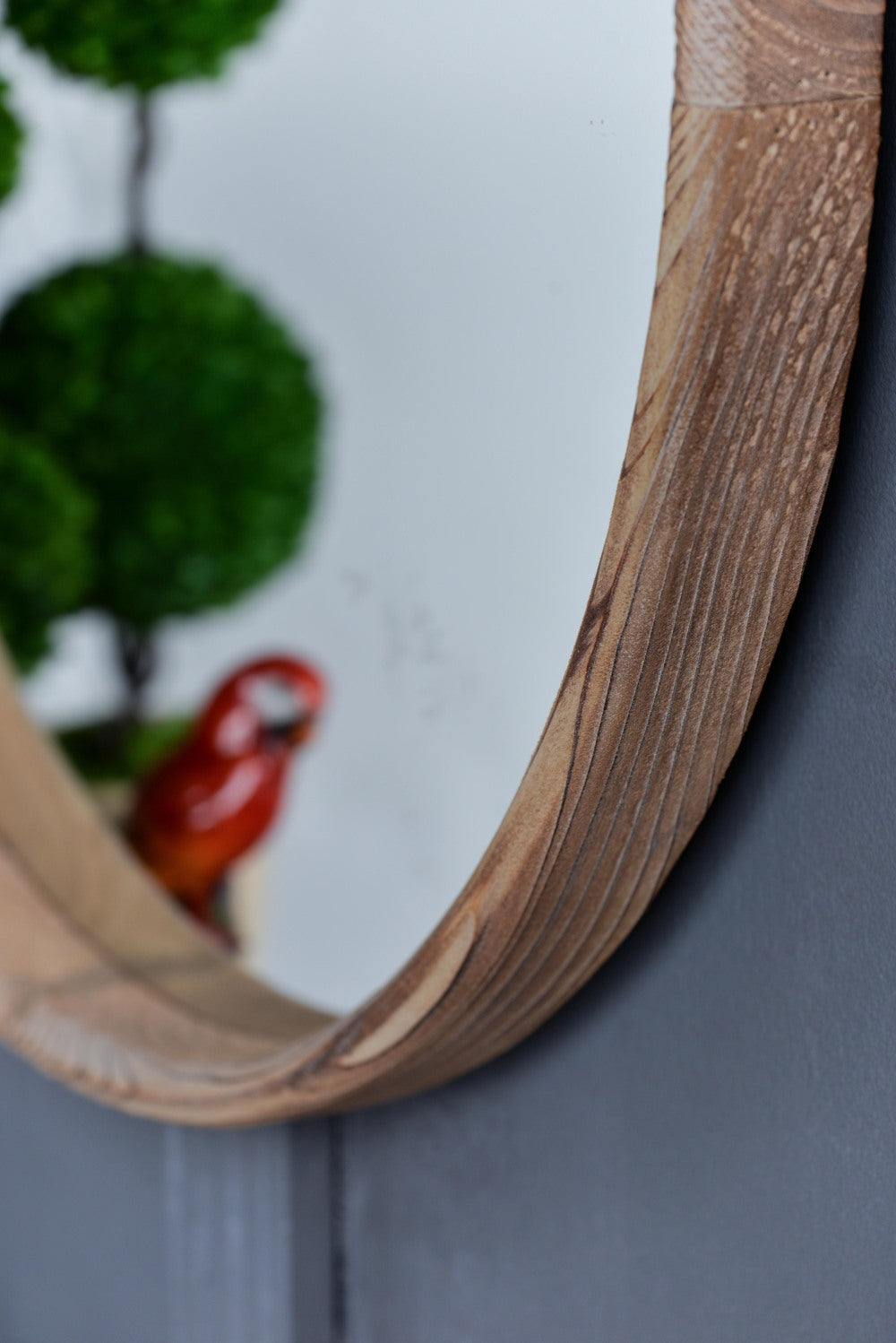 Round Wood Mirror