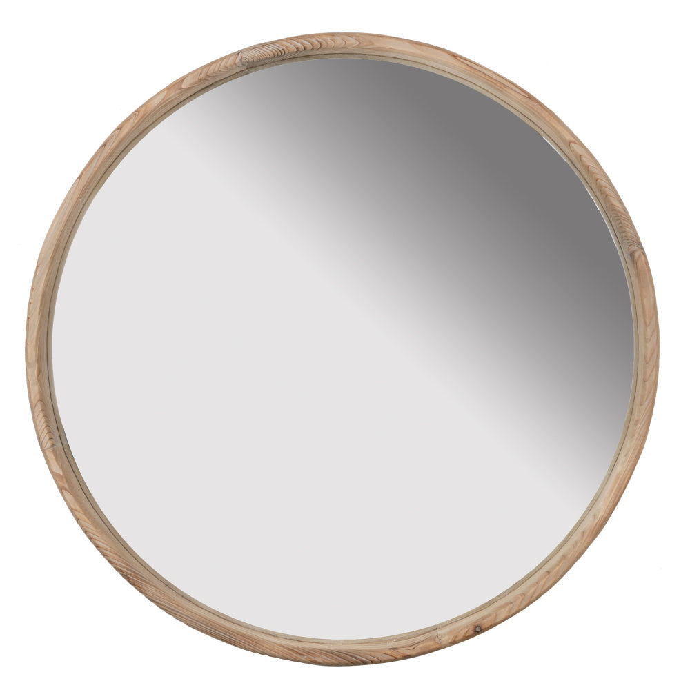 Round Wood Mirror