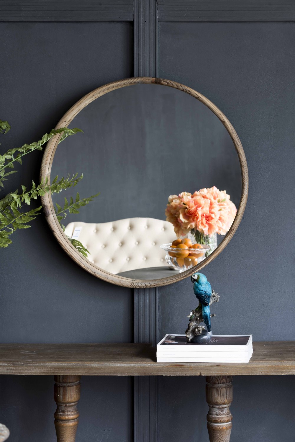 Round Wood Mirror