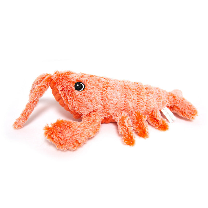 Pet Gravity Jumping Shrimp Plush Toy USB Charging Simulation Lobster Electric Funny Cat Dog Pet Cat Toy