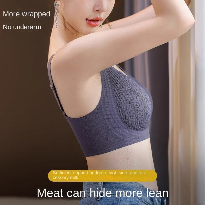 Anti-Gravity Push-Up Soft Support Underwear Fixed Cup Seamless No Rims Lifting Push-Up Anti-Sagging Adjustable Bra