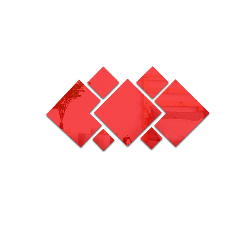 Acrylic Rhombus Wall Mirror Home Decor