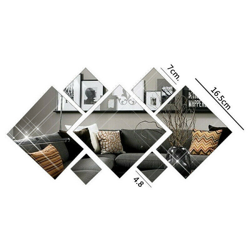 Acrylic Rhombus Wall Mirror Home Decor