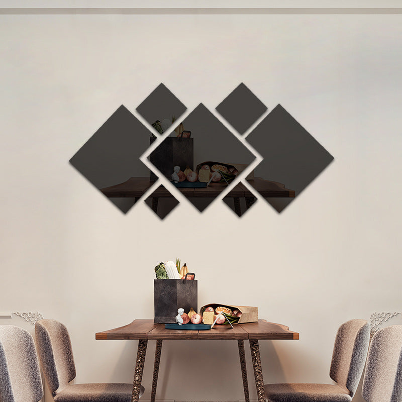 Acrylic Rhombus Wall Mirror Home Decor