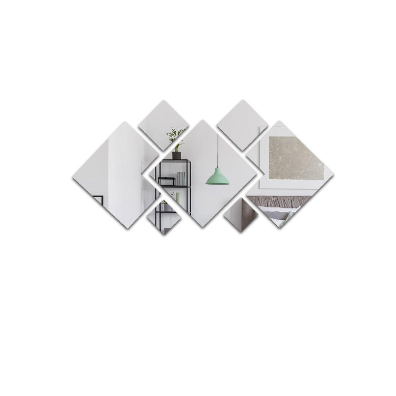 Acrylic Rhombus Wall Mirror Home Decor