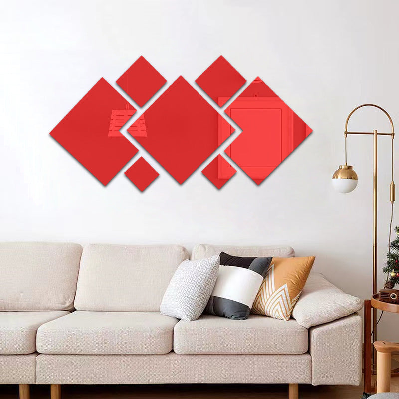 Acrylic Rhombus Wall Mirror Home Decor