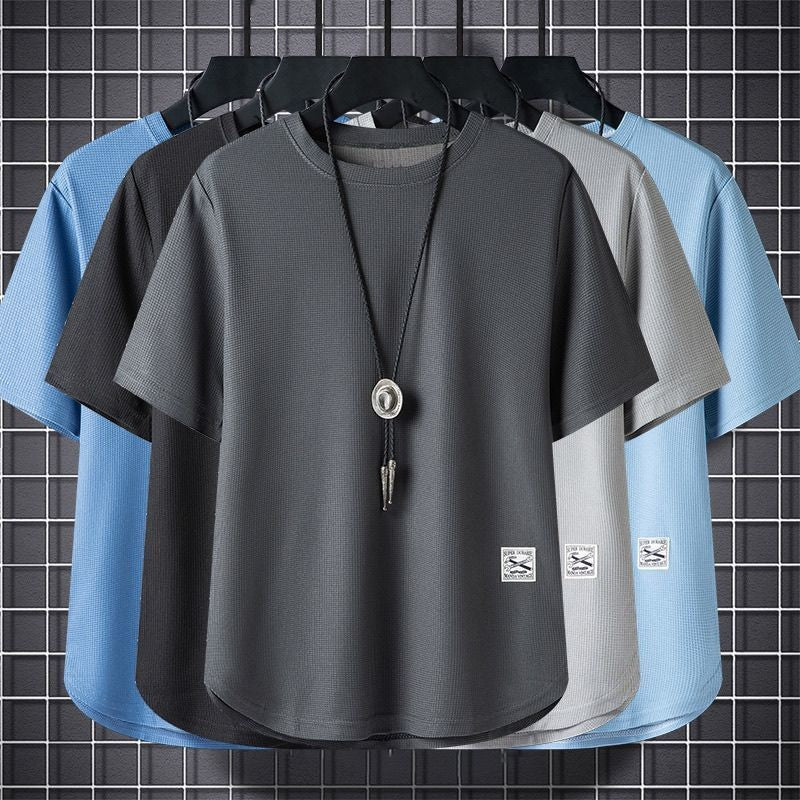 Batch Of Waffled Short-sleeved T-shirt