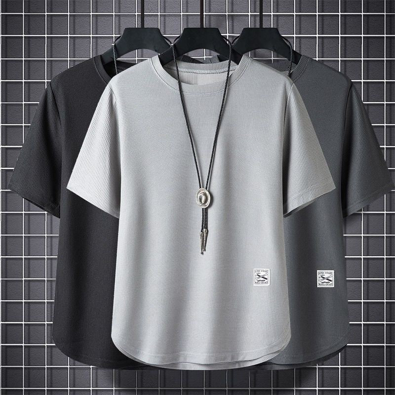 Batch Of Waffled Short-sleeved T-shirt