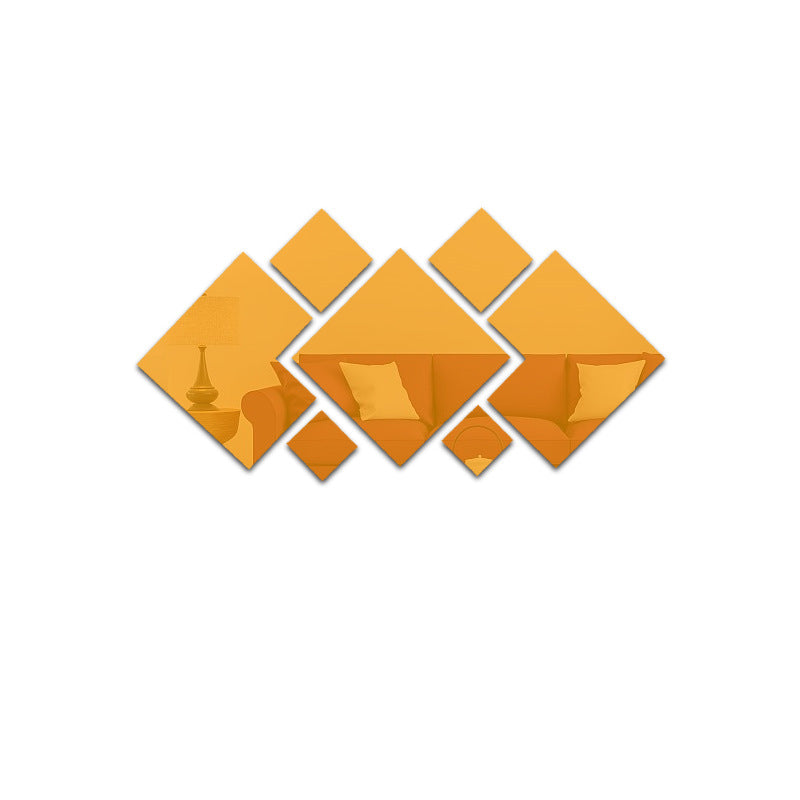 Acrylic Rhombus Wall Mirror Home Decor