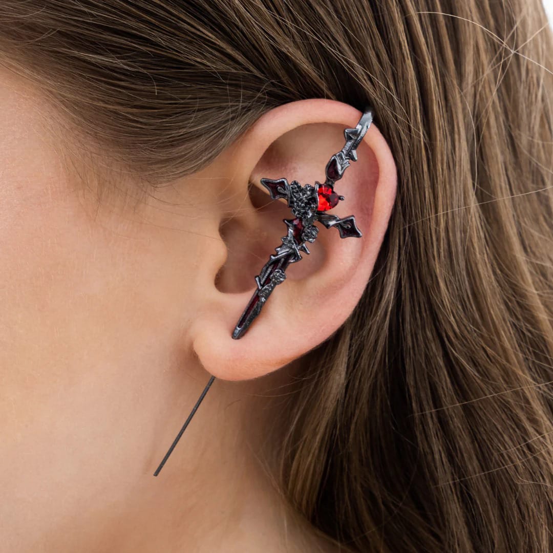 Halloween Cross Thorn Rose needle Earrings