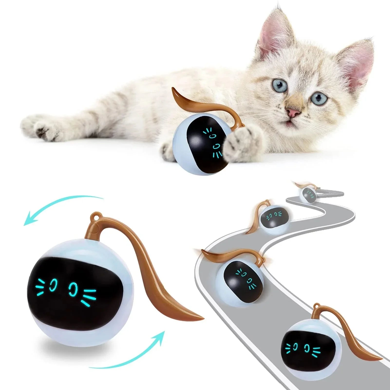 Magic Ball Cat Toy Rechargeable Electric Smart Cat Amusement Stick To Relieve Boredom Self-Happy Toy Ball