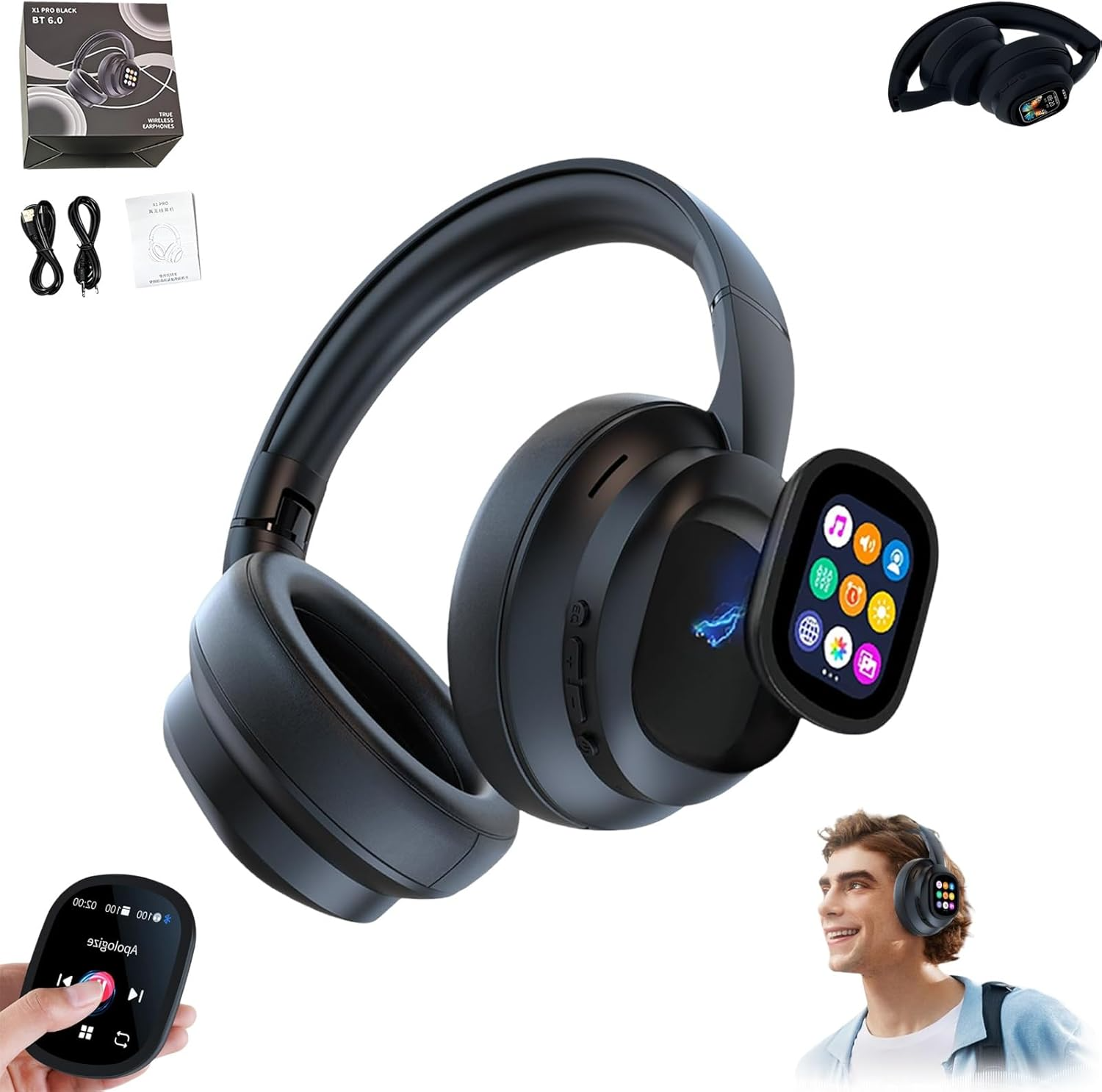 X1Pro Bluetooth Headset With Screen